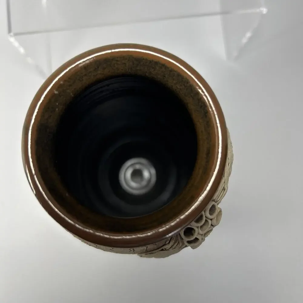 Wartook Pottery Australia Vase Gum Leaf Design Hand Crafted 9" Vintage Primitive - Picture 8 of 8